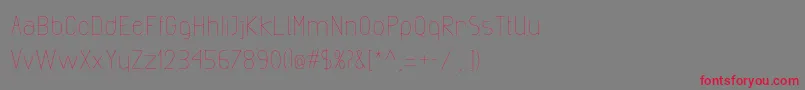 ExactaLight-Schriftart – Rote Schriften auf grauem Hintergrund