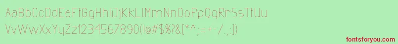 フォントExactaLight – 赤い文字の緑の背景