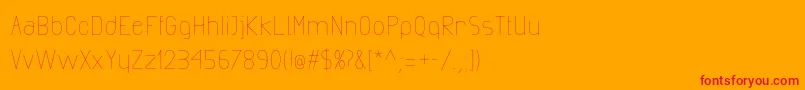 Fonte ExactaLight – fontes vermelhas em um fundo laranja