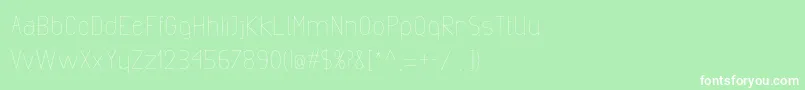 フォントExactaLight – 緑の背景に白い文字