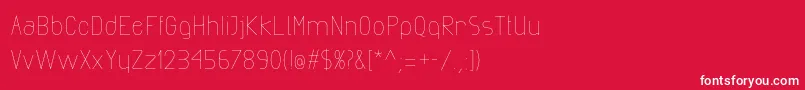 ExactaLight-Schriftart – Weiße Schriften auf rotem Hintergrund