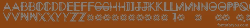 Eternitytomorrow-fontti – harmaat kirjasimet ruskealla taustalla