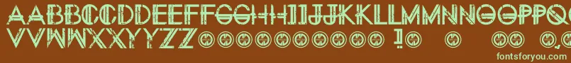 Eternitytomorrow-fontti – vihreät fontit ruskealla taustalla