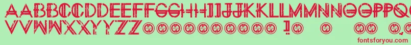 Eternitytomorrow-fontti – punaiset fontit vihreällä taustalla