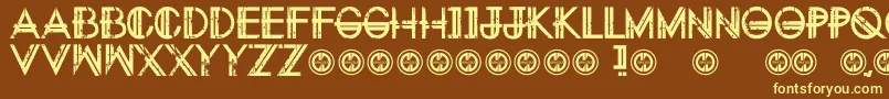 Eternitytomorrow-fontti – keltaiset fontit ruskealla taustalla