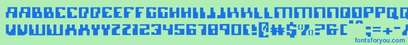 Шрифт Micronianlight – синие шрифты на зелёном фоне