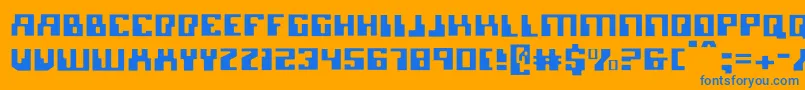 Micronianlight Font – Blue Fonts on Orange Background