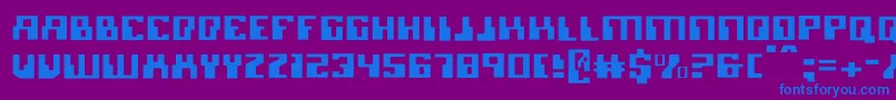 フォントMicronianlight – 紫色の背景に青い文字