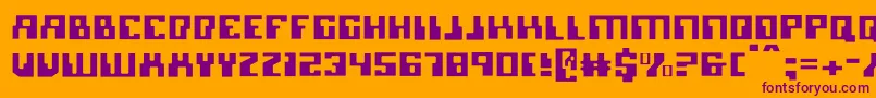 Micronianlight Font – Purple Fonts on Orange Background