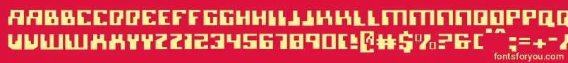 Micronianlight Font – Yellow Fonts on Red Background