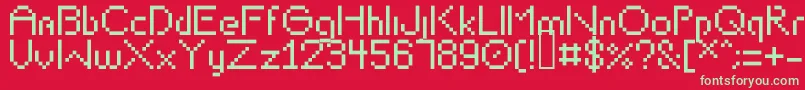 Lipbychonk Font – Green Fonts on Red Background