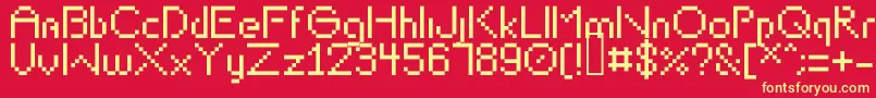 Lipbychonk Font – Yellow Fonts on Red Background