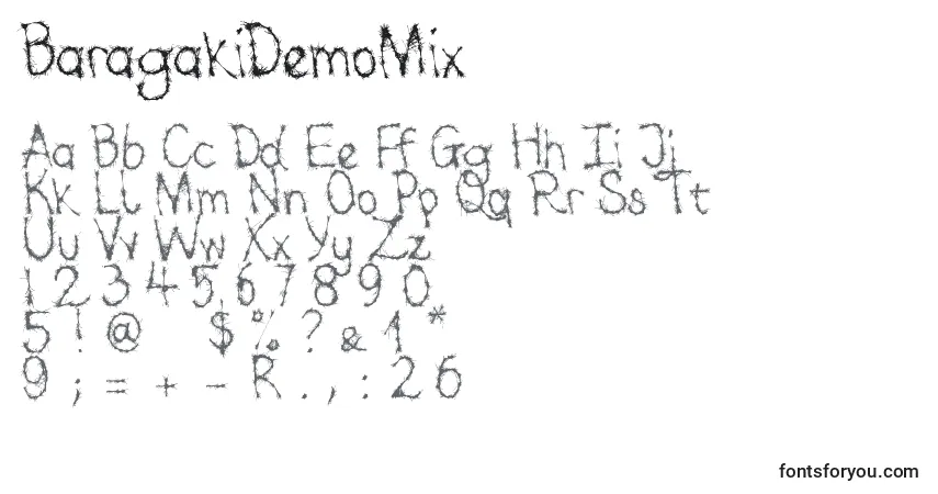 Schriftart BaragakiDemoMix – Alphabet, Zahlen, spezielle Symbole