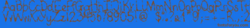 BaragakiDemoMix Font – Brown Fonts on Blue Background