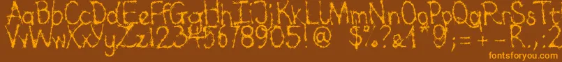 BaragakiDemoMix Font – Orange Fonts on Brown Background