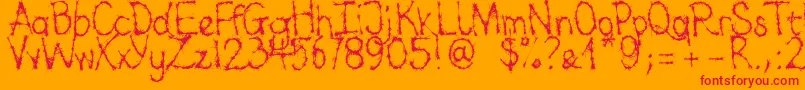 BaragakiDemoMix Font – Red Fonts on Orange Background