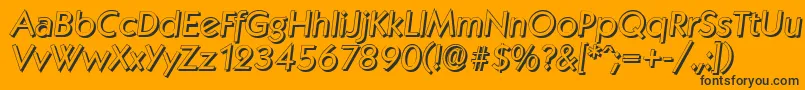 Шрифт KoblenzshadowItalic – чёрные шрифты на оранжевом фоне