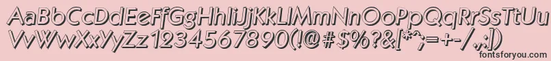 KoblenzshadowItalic-fontti – mustat fontit vaaleanpunaisella taustalla