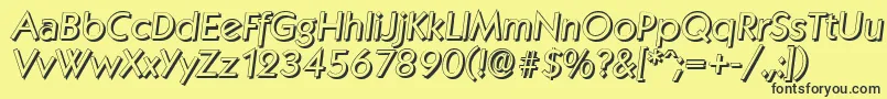 Шрифт KoblenzshadowItalic – чёрные шрифты на жёлтом фоне