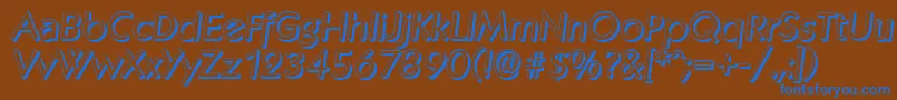 Czcionka KoblenzshadowItalic – niebieskie czcionki na brązowym tle