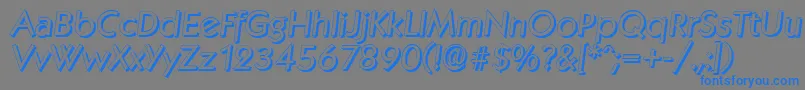 フォントKoblenzshadowItalic – 灰色の背景に青い文字