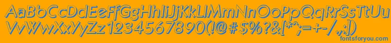 Czcionka KoblenzshadowItalic – niebieskie czcionki na pomarańczowym tle