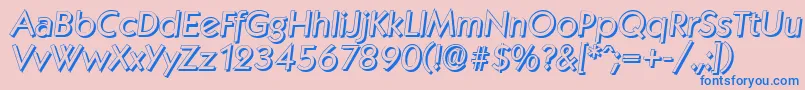 フォントKoblenzshadowItalic – ピンクの背景に青い文字