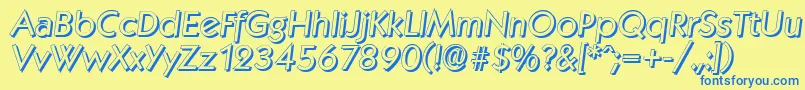 KoblenzshadowItalic Font – Blue Fonts on Yellow Background