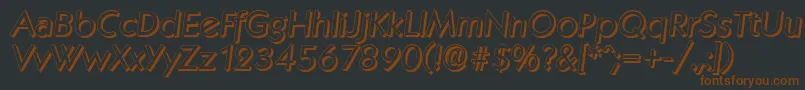Шрифт KoblenzshadowItalic – коричневые шрифты на чёрном фоне