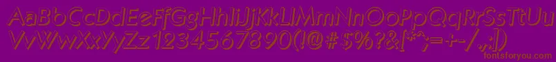 KoblenzshadowItalic-fontti – ruskeat fontit violetilla taustalla