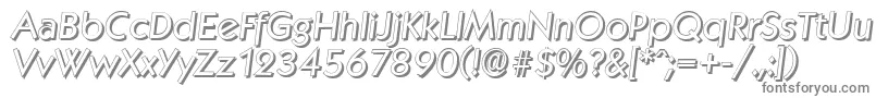 KoblenzshadowItalic-Schriftart – Graue Schriften auf weißem Hintergrund