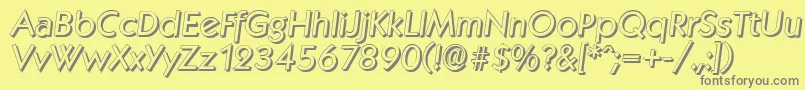 フォントKoblenzshadowItalic – 黄色の背景に灰色の文字