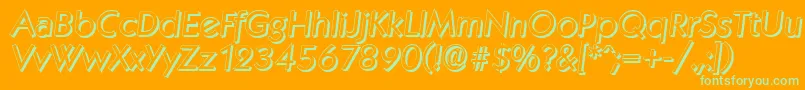 KoblenzshadowItalic-fontti – vihreät fontit oranssilla taustalla