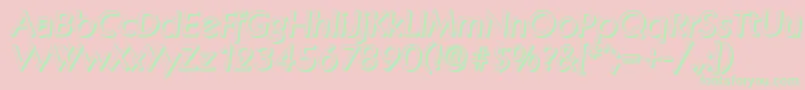 KoblenzshadowItalic-fontti – vihreät fontit vaaleanpunaisella taustalla