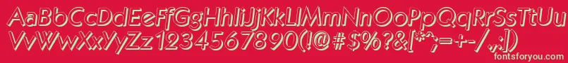 フォントKoblenzshadowItalic – 赤い背景に緑の文字