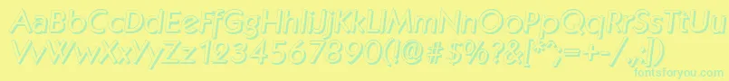 フォントKoblenzshadowItalic – 黄色い背景に緑の文字