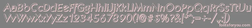 Fonte KoblenzshadowItalic – fontes rosa em um fundo cinza