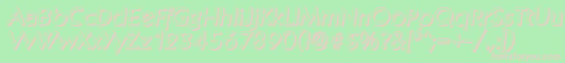 KoblenzshadowItalic-fontti – vaaleanpunaiset fontit vihreällä taustalla