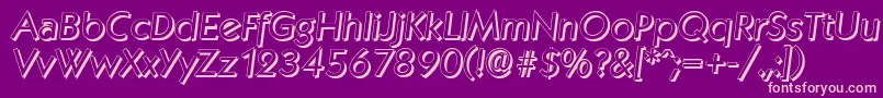 Fonte KoblenzshadowItalic – fontes rosa em um fundo violeta