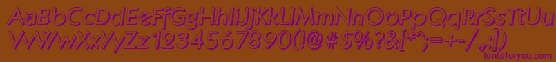 KoblenzshadowItalic-fontti – violetit fontit ruskealla taustalla