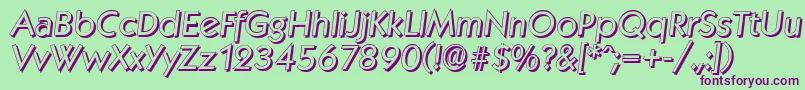 Czcionka KoblenzshadowItalic – fioletowe czcionki na zielonym tle