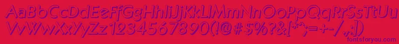 KoblenzshadowItalic-fontti – violetit fontit punaisella taustalla