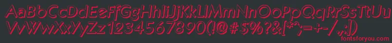 フォントKoblenzshadowItalic – 黒い背景に赤い文字