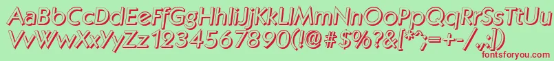 KoblenzshadowItalic Font – Red Fonts on Green Background