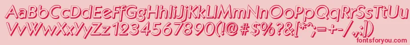 KoblenzshadowItalic-Schriftart – Rote Schriften auf rosa Hintergrund