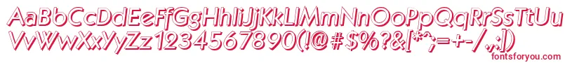 KoblenzshadowItalic-fontti – punaiset fontit valkoisella taustalla