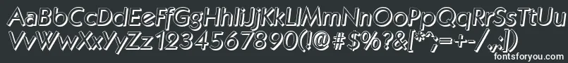 KoblenzshadowItalic-fontti – valkoiset fontit mustalla taustalla