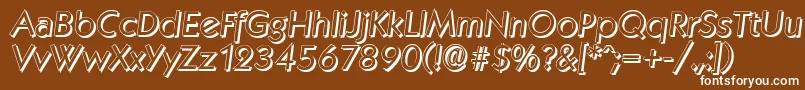 KoblenzshadowItalic-fontti – valkoiset fontit ruskealla taustalla