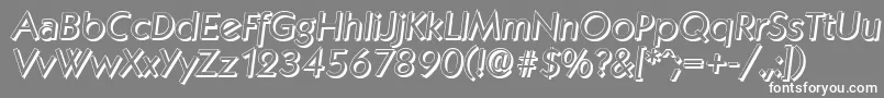 Шрифт KoblenzshadowItalic – белые шрифты на сером фоне