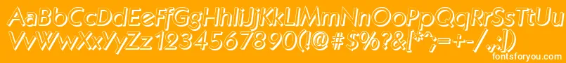KoblenzshadowItalic-fontti – valkoiset fontit oranssilla taustalla